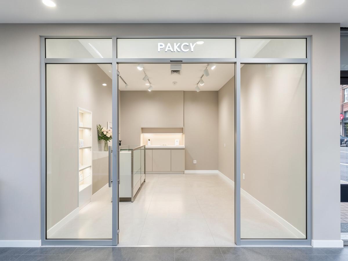 Freshly painted retail storefront interior